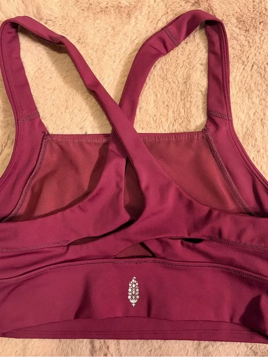 FP Movement by Free People Wine-Colored Crossback Sports Bra - Picture 2 of 3